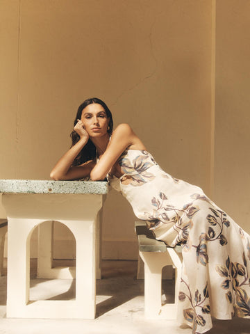 Autumn Dresses Women's 2025 Elegant Floral Cut-Out Sleeveless Halter Neck Draped Midi Basics Dresses