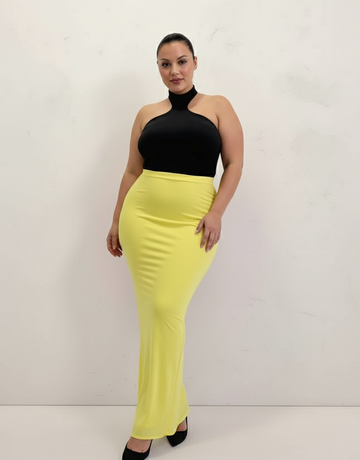 Plus Size Autumn Winter Women's Skirts Fashion Basics Solid Color High Waist Fitting Slim Daily Skirts