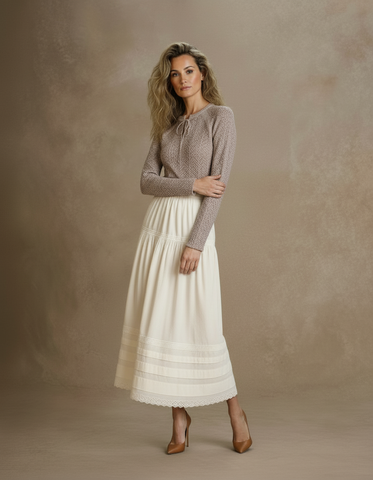 Women's Autumn Sweater 2025 Simple Decent Plain Long Sleeve Round Neck Lace-Up Regular Fit Basics Sweater