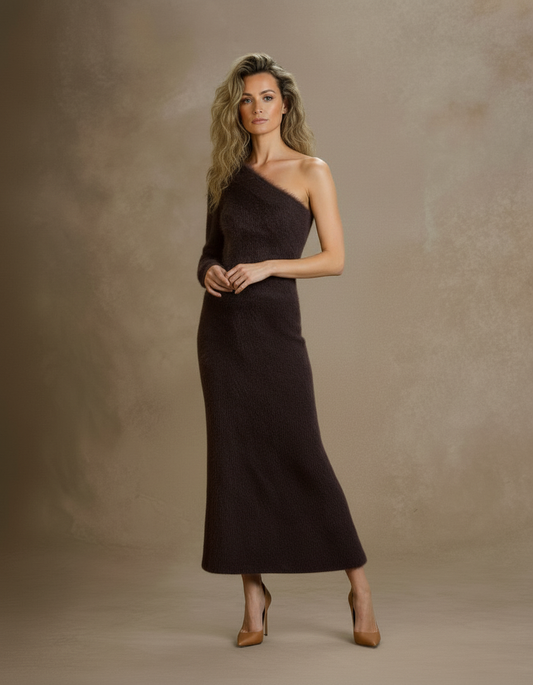 Women's Autumn Dresses 2025 Classic Chic Plain Sleeveless One Shoulder Fitting Slim Casual Dresses