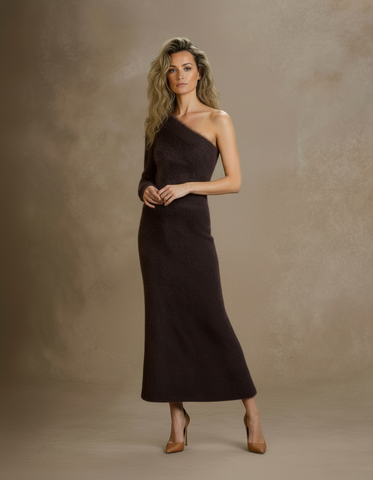 Women's Autumn Dresses 2025 Classic Chic Plain Sleeveless One Shoulder Fitting Slim Casual Dresses