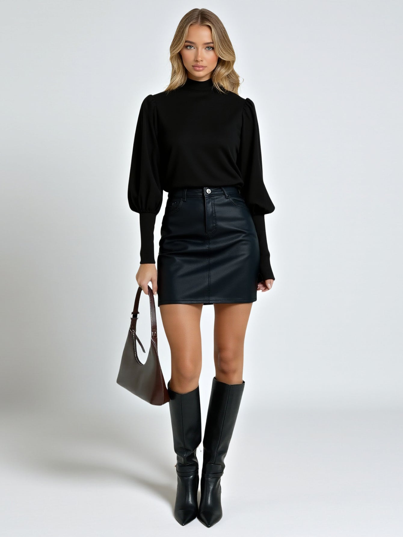 Half Turtleneck Sweater Slim Fit Knitted Top for Women Autumn Winter Inner Wear Pullover Outer Wear European Style Wholesale