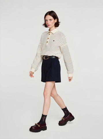 Women's Shirts Autumn Winter Fashion Daily 2025 Elegant Chic Striped Long Sleeve POLO Shirts