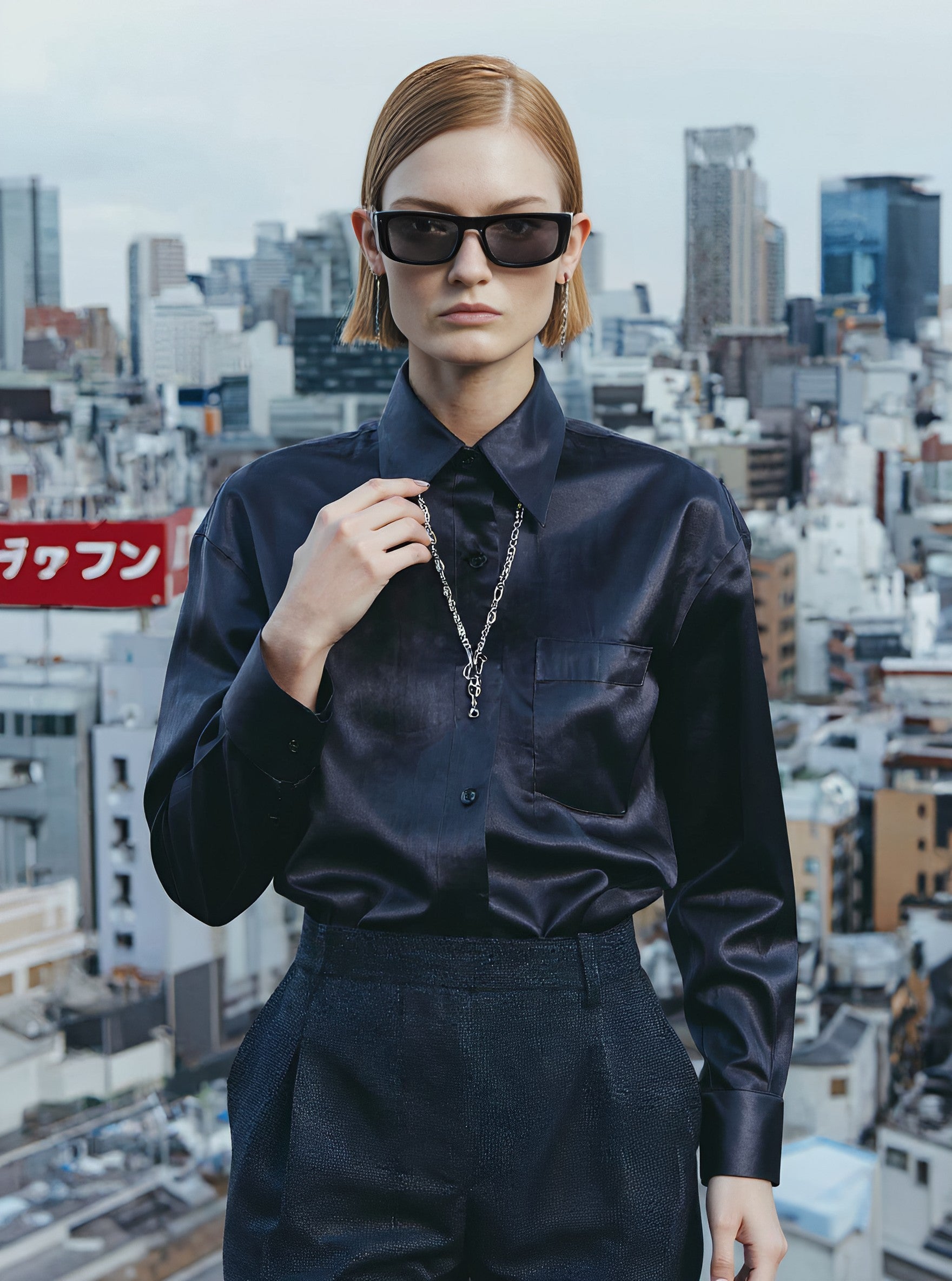 Autumn Shirt Fit Style Casual Collar Stand Up Regular Length Top Women's Fashion Clothing