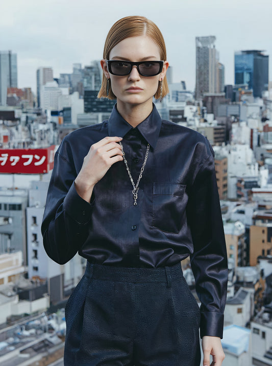 Autumn Shirt Fit Style Casual Collar Stand Up Regular Length Top Women's Fashion Clothing