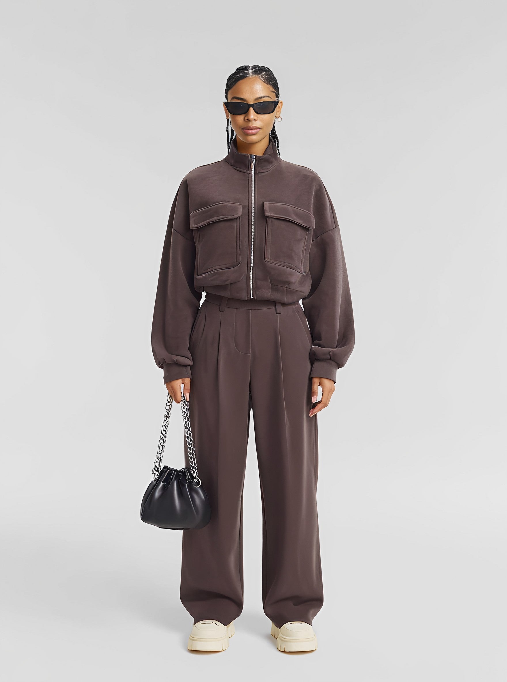 Autumn Winter Casual Fit Suit Trousers Women's Fashion Ensemble Long Pants Set Comfortable Style For Business And Leisure