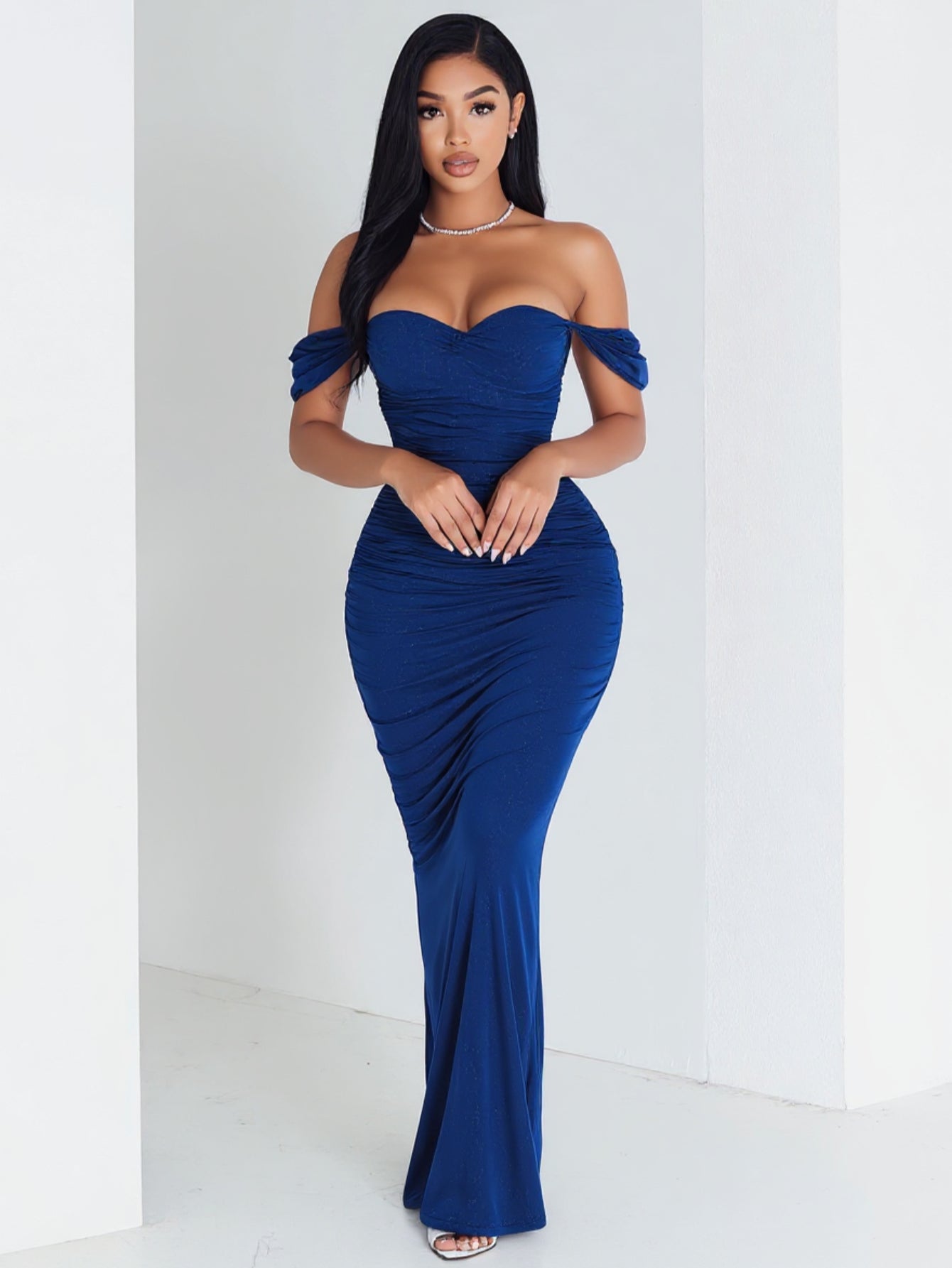 Women's 2025 Summer Fashion Dresses Sleeveless Off Shoulder Plain Party Skinny Fit Dresses