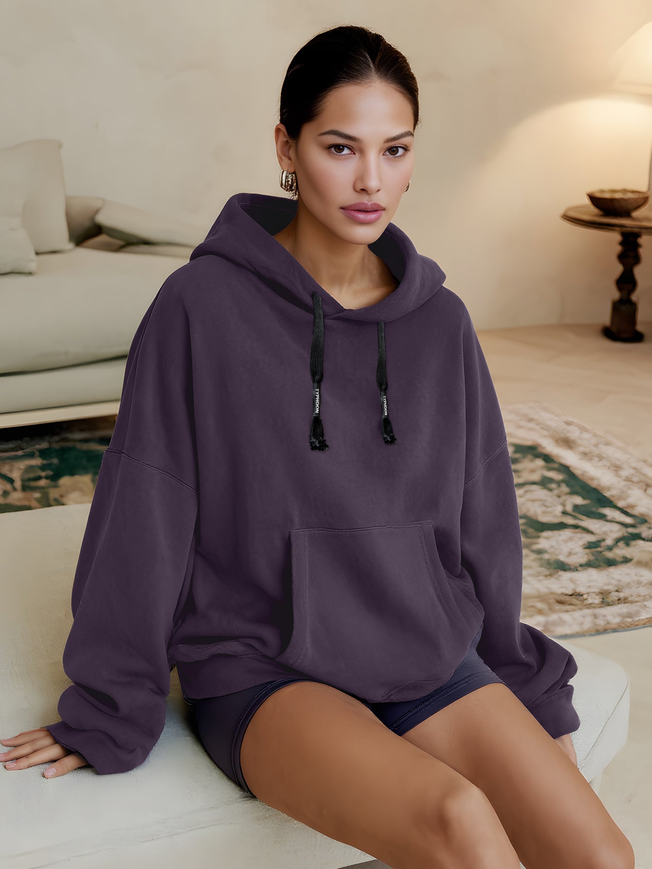 Women's Autumn Hoodie Casual Korean Solid Color Drawstring Long Sleeve Hooded Daily Hoodie