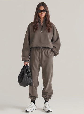 Loose Fit Autumn Winter Casual Suit Trousers Set Comfortable Fashion Women's Long Pants Ensemble For Fall And Winter Seasons