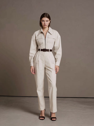 Autumn Sets 2025 Women's Plain Long Sleeve Lapel Zipper Jackets Cuffed Pants Daily Basic Sets