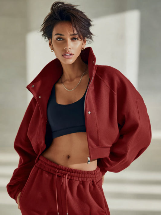 Autumn Jackets 2025 Women's Casual Plain Long Sleeve Stand Collar Separated Zipper Daily Jackets