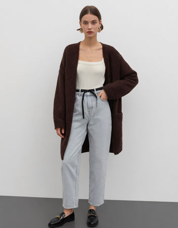 Winter Jeans Casual Straight Leg Full Length Mid Waist Fit Trousers For Women Comfortable Loose Style Clothing