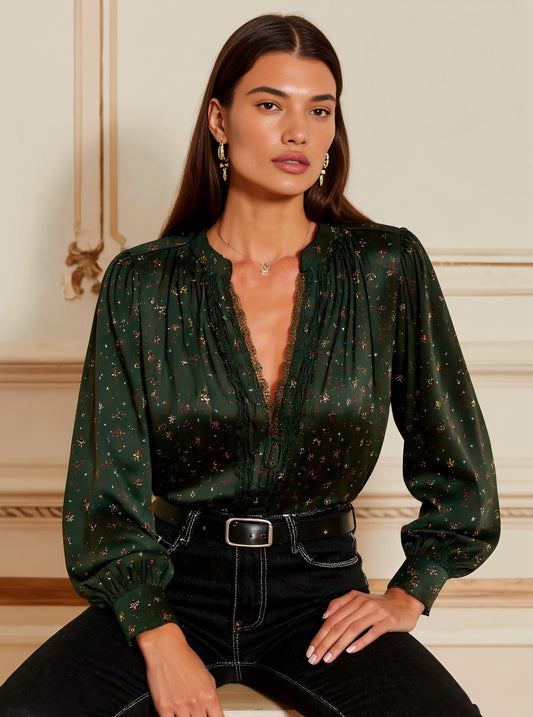 Little Shirt Autumn Casual Fit V Neck Top Regular Length Style Comfortable Women's Fashion Upperwear