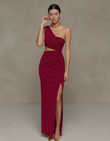 Casual Wrap Dress Tight Fit Sleeveless Asymmetrical Shoulder Design Mid-Length A-Line Skirt Style Women's Fashion Dress