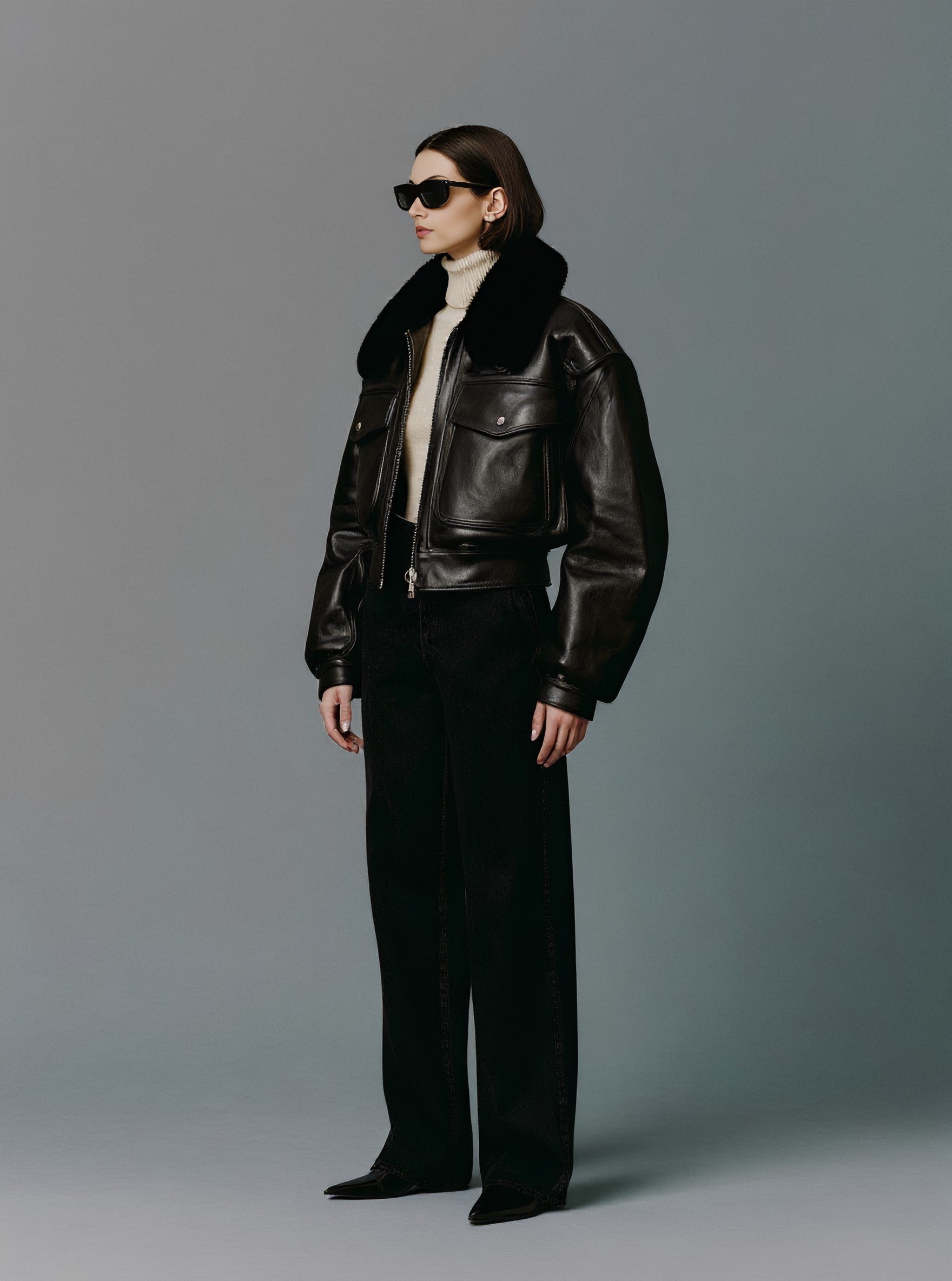 Fur One Women's Casual Style Winter Clothes Fur And Leather Integrated Outerwear