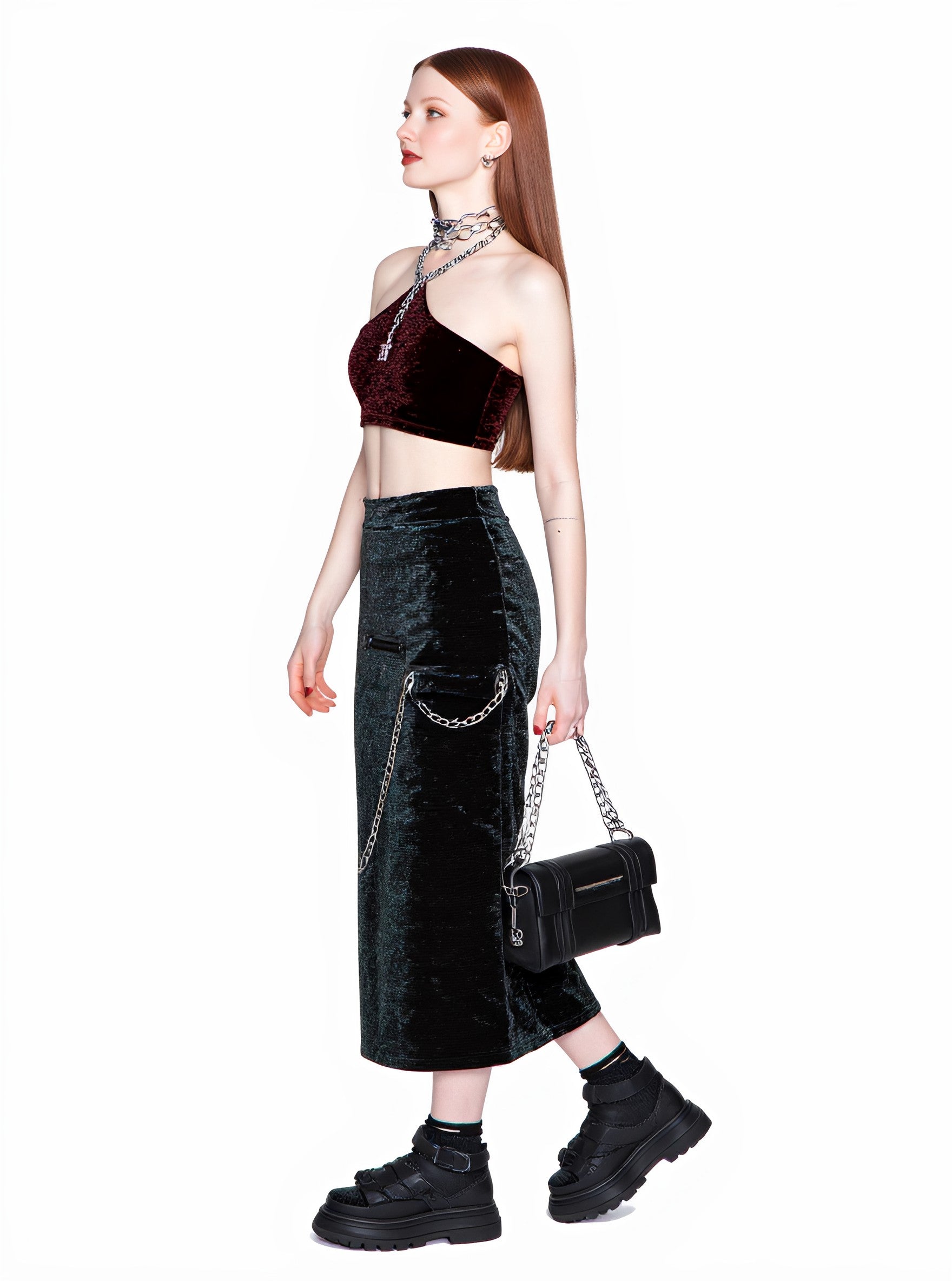 Autumn Strapless Classic Casual Hanging Neck Collar Women's Top Fashionable Elegant Style Regular Length Blouse