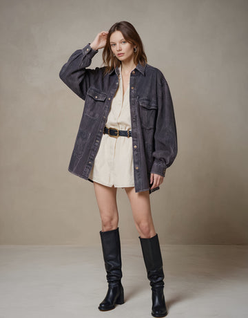 Casual Denim Jacket Autumn Style Women's Fashion Outerwear Casual Loose Fit Classic Blue Denim Coat For Women