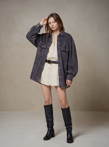 Casual Denim Jacket Autumn Style Women's Fashion Outerwear Casual Loose Fit Classic Blue Denim Coat For Women