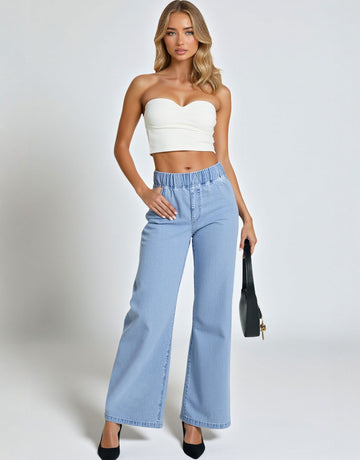 Summer Fashion Draped Retro Women's Jeans European American Style Versatile Long Pants