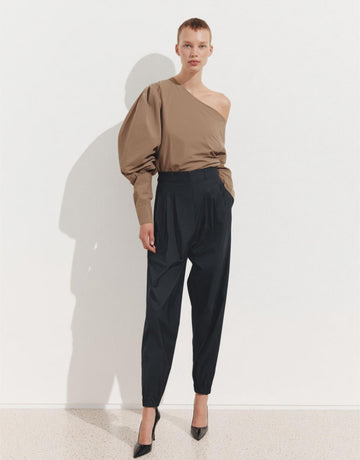 Autumn Blouses 2025 Women's Sexy Plain Long Sleeve One-Shoulder Fitting Slim Dating Blouses