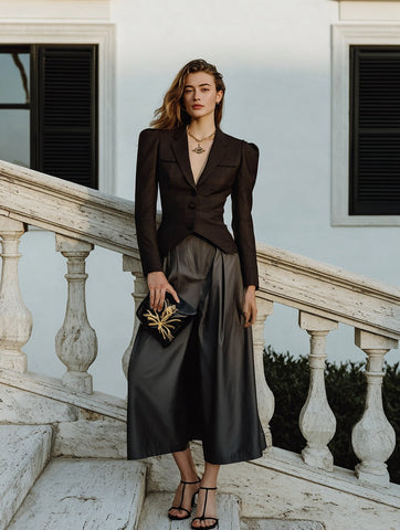 Women's Blazers Autumn Winter Elegant Edgy 2025 Buttoned Plain Long Sleeve Suit Collar Commute Blazers