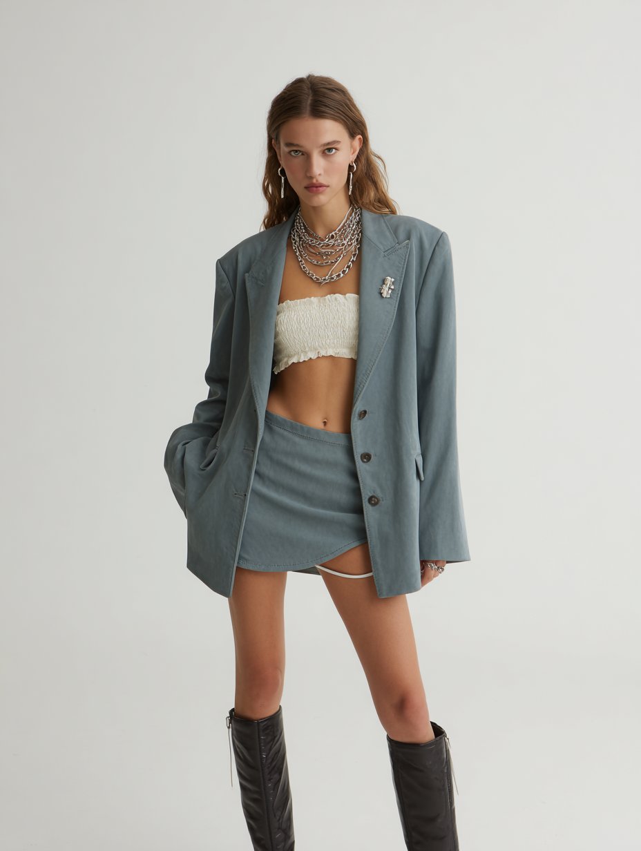 Spring Autumn Long Sleeve Straight Cut Suit Casual Fit Dress Regular Length Women's Top Fashion Style Daily Single Breasted