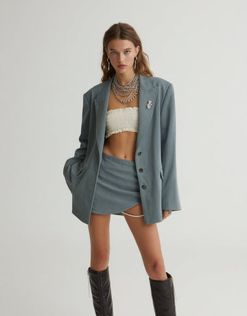 Spring Autumn Long Sleeve Straight Cut Suit Casual Fit Dress Regular Length Women's Top Fashion Style Daily Single Breasted