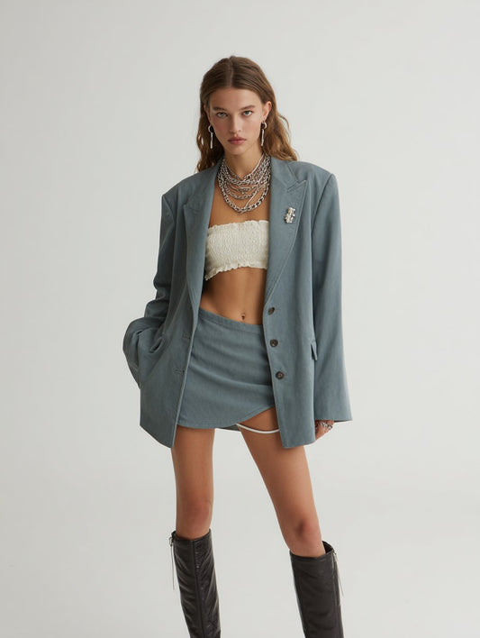 Spring Autumn Long Sleeve Straight Cut Suit Casual Fit Dress Regular Length Women's Top Fashion Style Daily Single Breasted