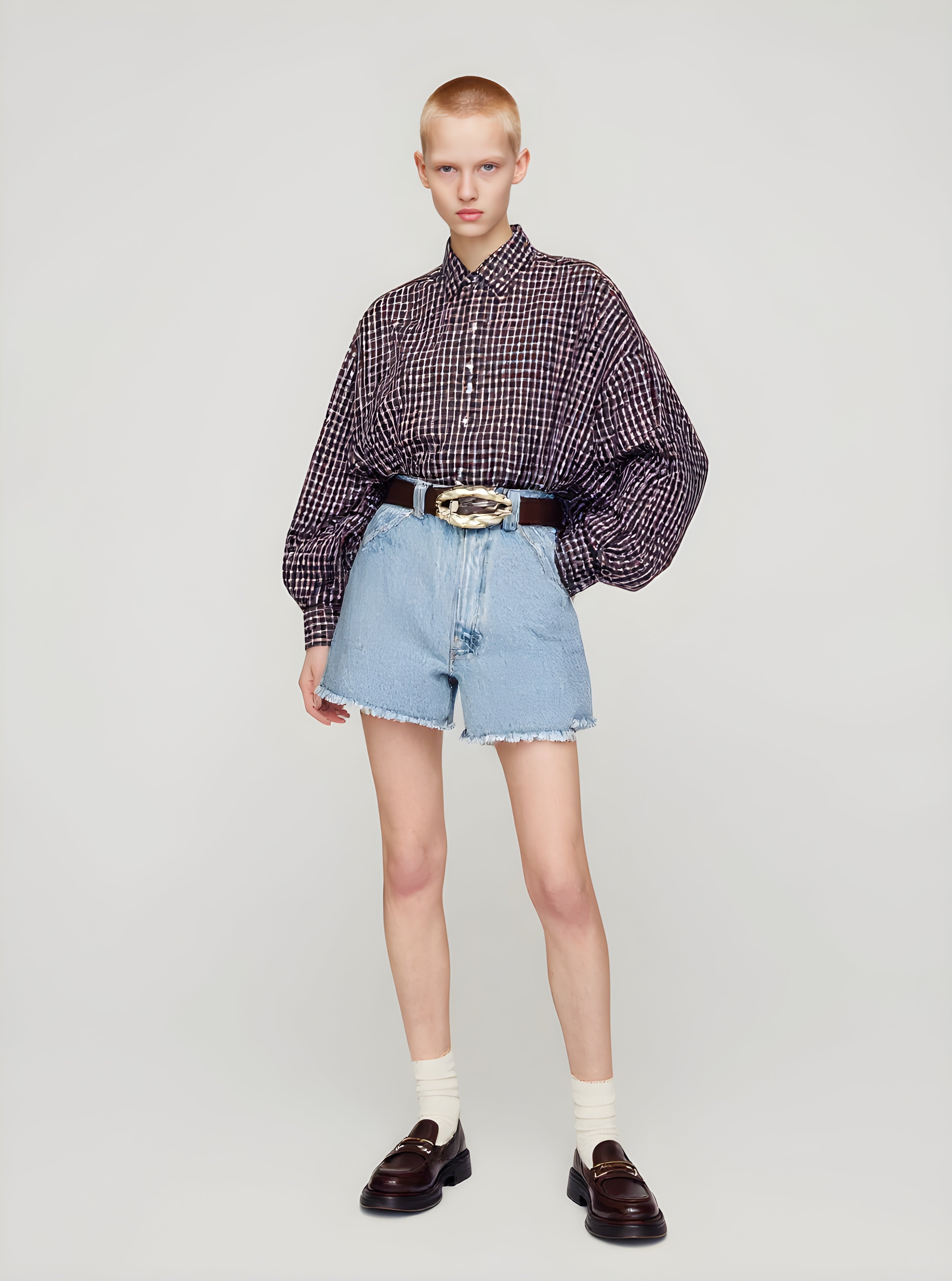 Women's Shirts Summer Fashion Daily 2025 Buttoned Classic Checked Long Sleeve Turn-down Collar Casual Shirts