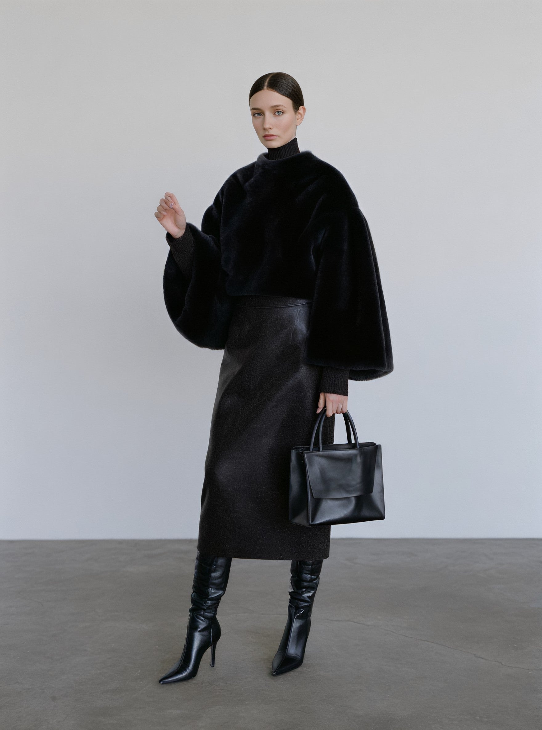 Fur One Women's Casual Style Fur Coat Winter Clothes Integrated Leather And Fur Jacket