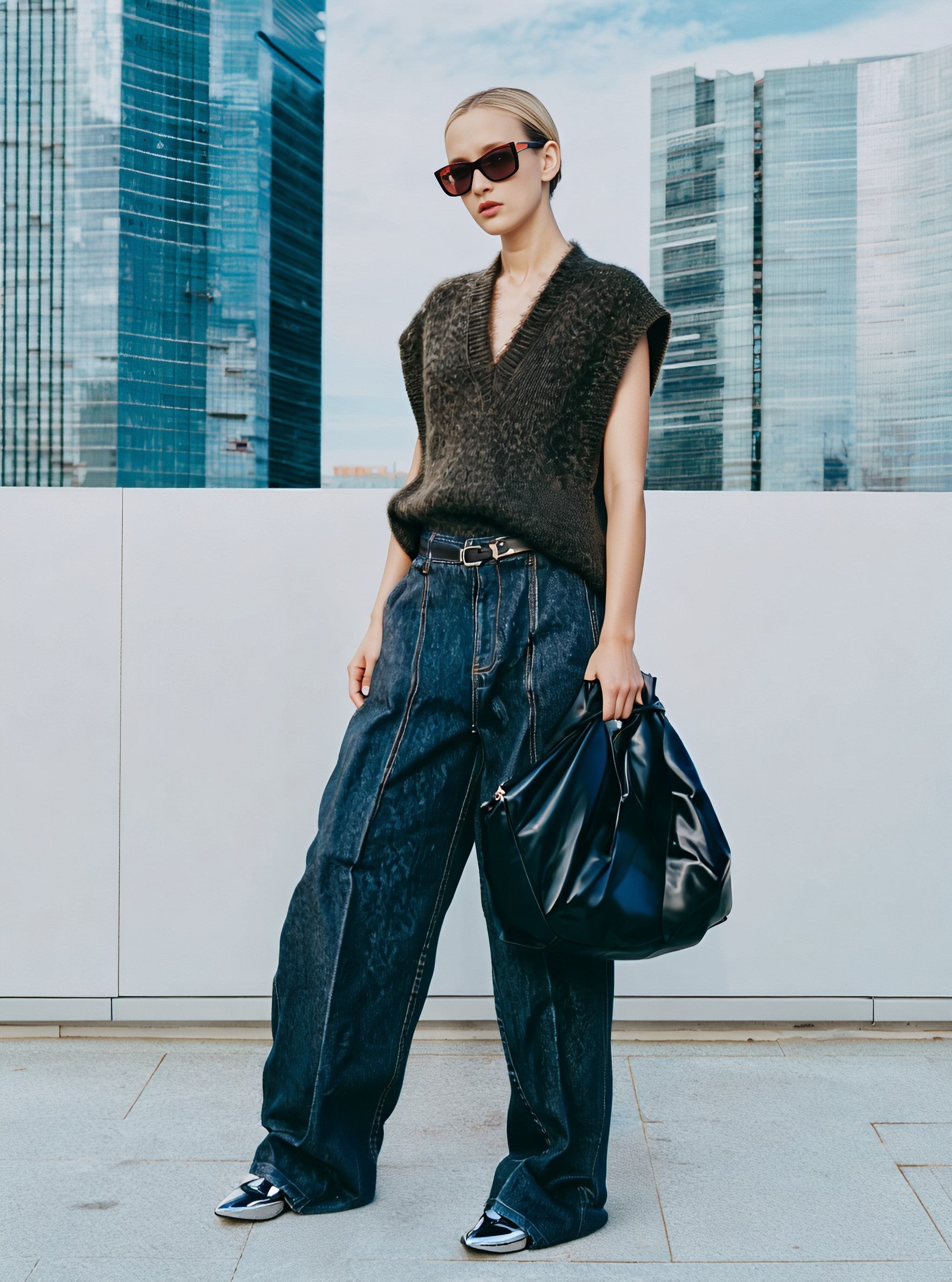 Autumn Casual Fit Sweater V-Neck Long Sleeve Straight Sleeve Regular Length Top Comfortable Style Women's Knitwear