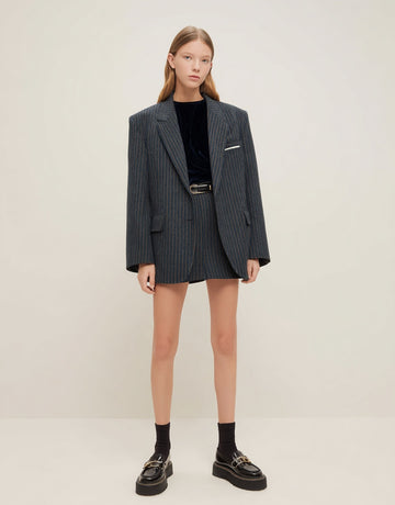 Women's Blazers Autumn Winter Fashion Daily 2025 Elegant Chic Striped Long Sleeve Lapel Commute Blazers