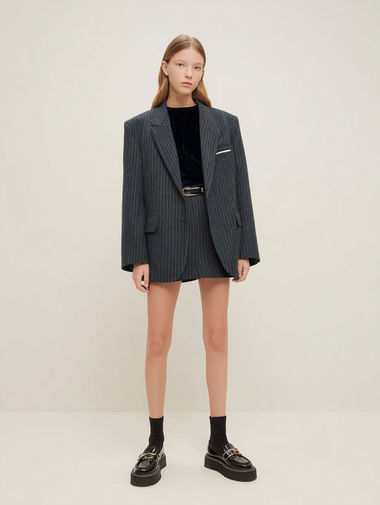 Women's Blazers Autumn Winter Fashion Daily 2025 Elegant Chic Striped Long Sleeve Lapel Commute Blazers