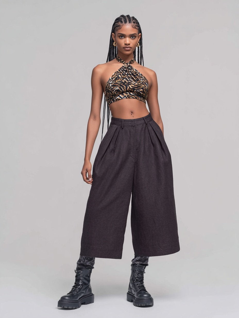 Women's Pants Summer Fashion Daily 2025 Trendy Chic Plain Sleeveless High Street Pants