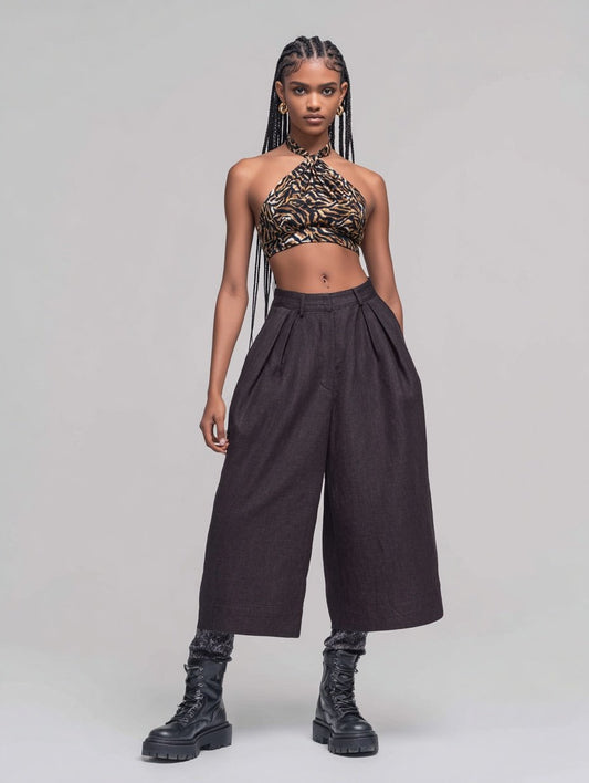 Women's Pants Summer Fashion Daily 2025 Trendy Chic Plain Sleeveless High Street Pants