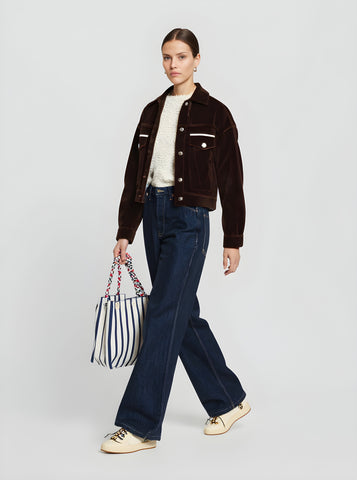 Women's Jackets Autumn 2025 Exquisite Lace-Detailed Striped Long Sleeve POLO Collar Casual Lightweight Jackets