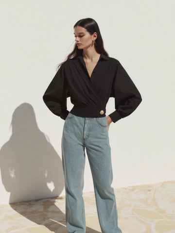 Autumn Shirts 2025 Women's Elegant Plain Long Sleeve Shirt Collar Nipped Waists Fitting Slim Office Lady Shirts