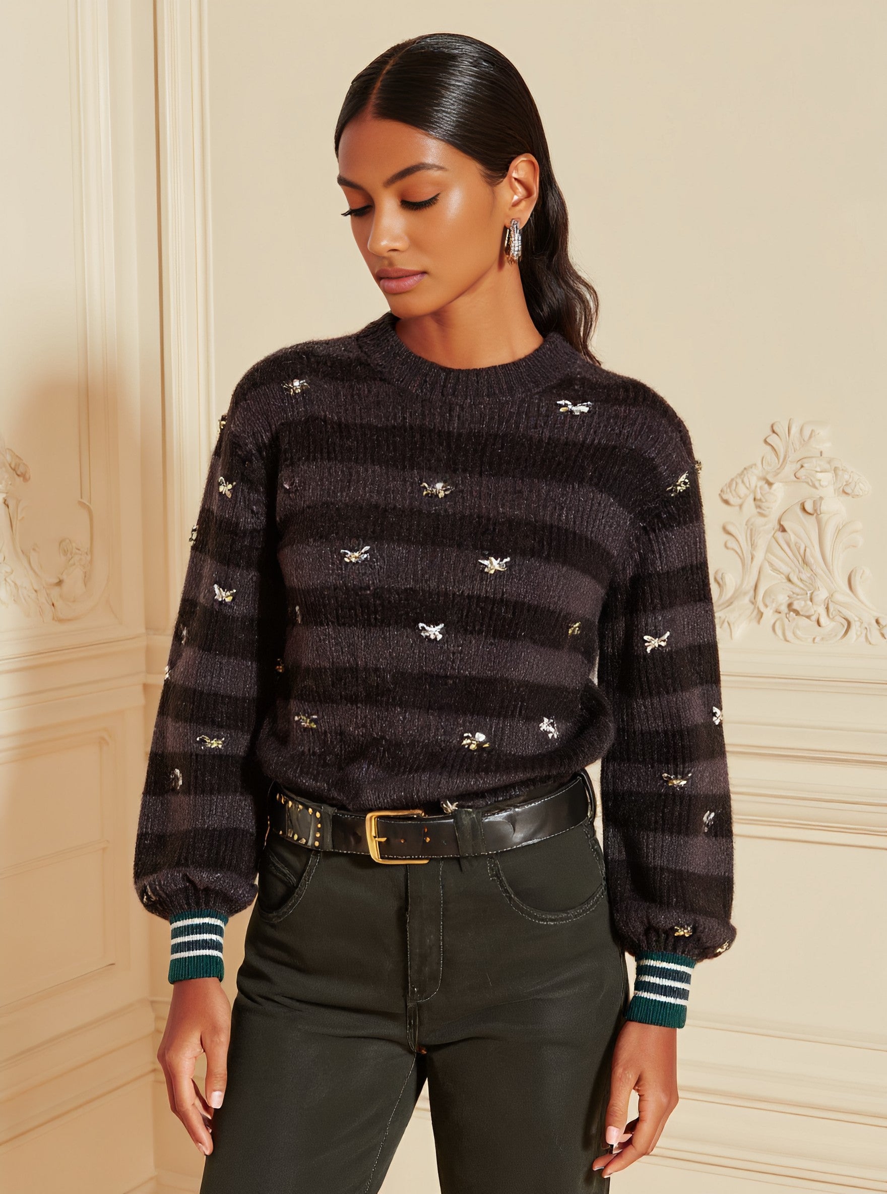 Autumn Sweater Casual Fit Long Sleeve Round Neck Straight Tube Sleeve Regular Length Top Women's Fashion Knitwear