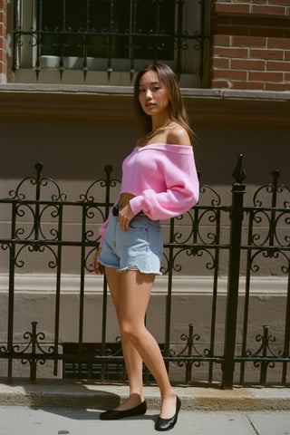 Autumn Winter Sweater Long Sleeve Off Shoulder Casual Fit Straight Sleeve Length Regular Women's Top Fashion Clothing