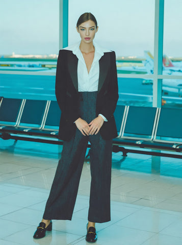 Loose Straight Leg Pants Casual Full Length Trousers Autumn Winter Fashion Women's Mid Waist Bottoms