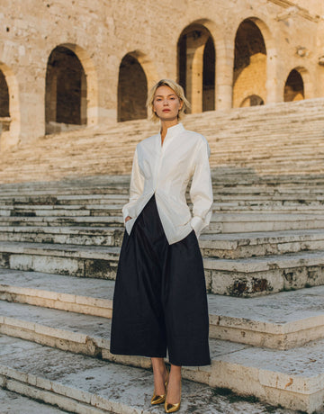 Autumn Shirts 2025 Women's Decent Plain Long Sleeve Stand Collar Fitting Slim Office Lady Shirts