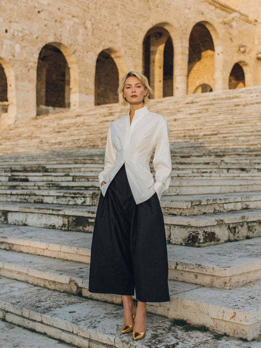 Autumn Shirts 2025 Women's Decent Plain Long Sleeve Stand Collar Fitting Slim Office Lady Shirts