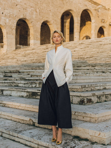 Autumn Shirts 2025 Women's Decent Plain Long Sleeve Stand Collar Fitting Slim Office Lady Shirts