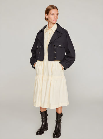 Women's Jackets Autumn Winter 2025 French-Touched Buttoned Plain Long Sleeve Lapel Casual Lightweight Jackets