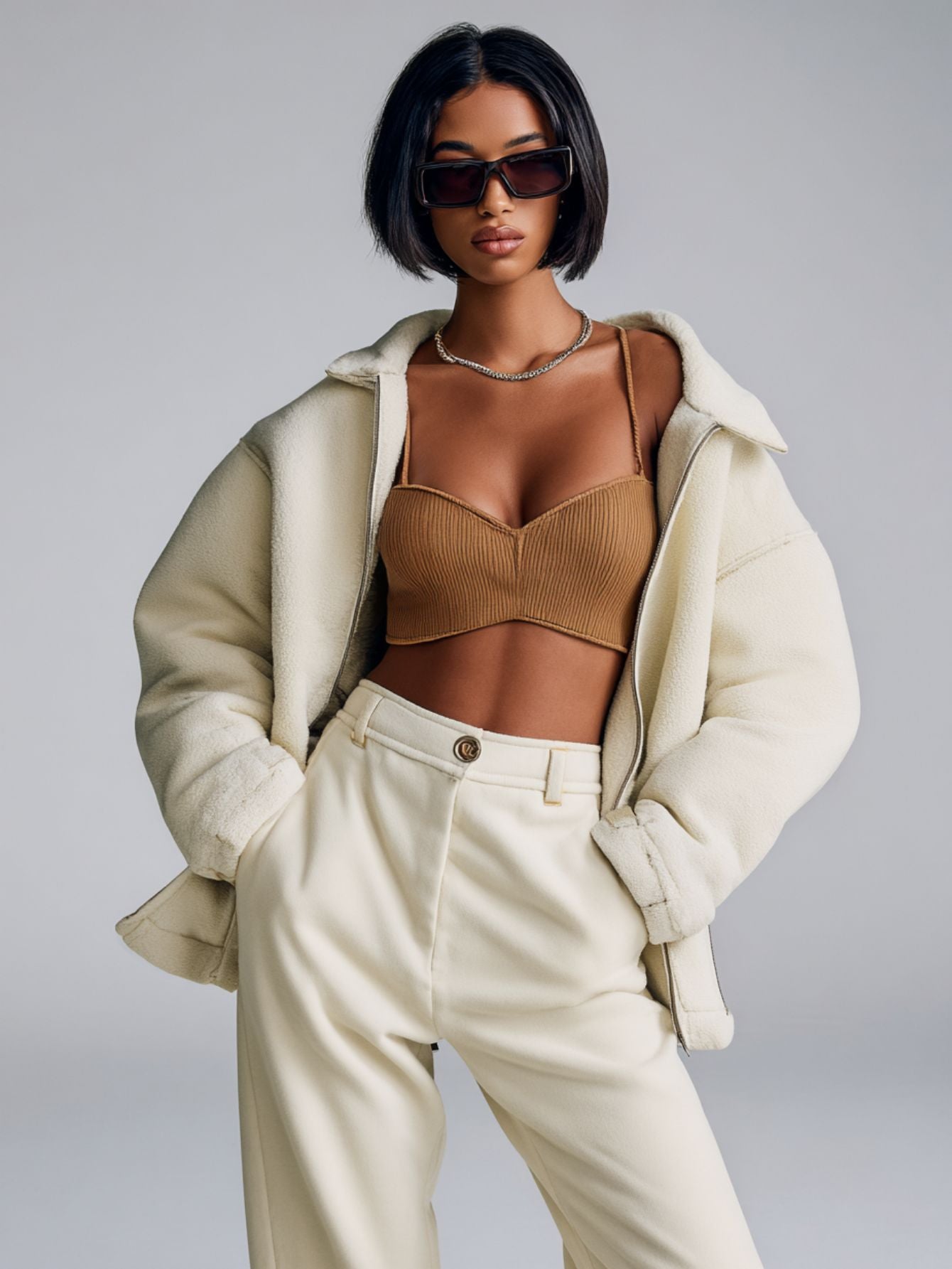 Women's Coat Autumn Casual 2025 Plain Lapel Long Sleeve Short Daily Coat