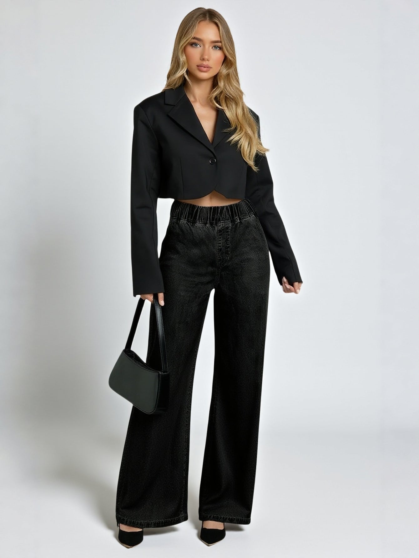 Summer Fashion Draped Retro Women's Jeans European American Style Versatile Long Pants 