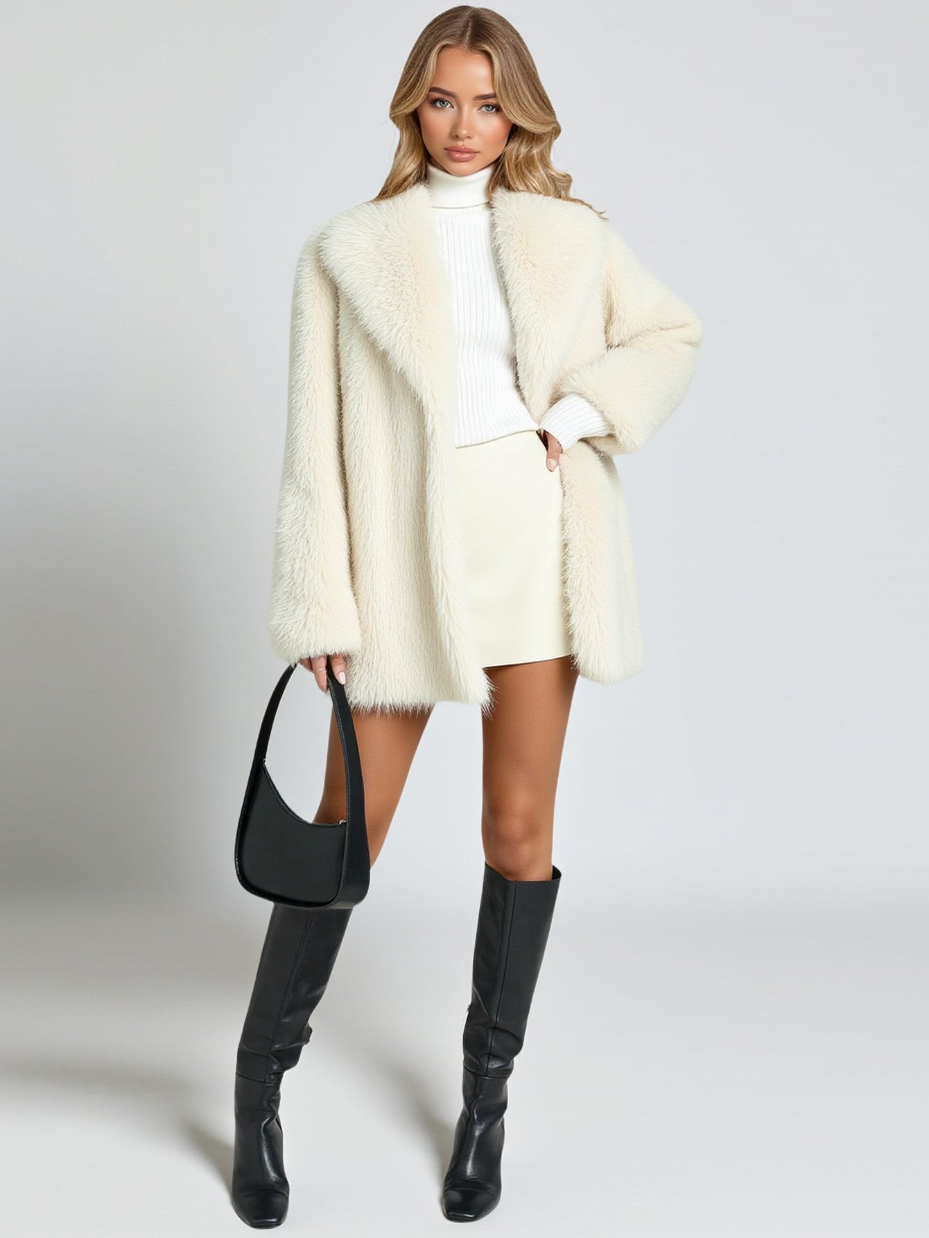 Women's Coats Fashion Elegant Winter Solid Color Long Sleeve Round-Neck Button Front Dating Coats For Women