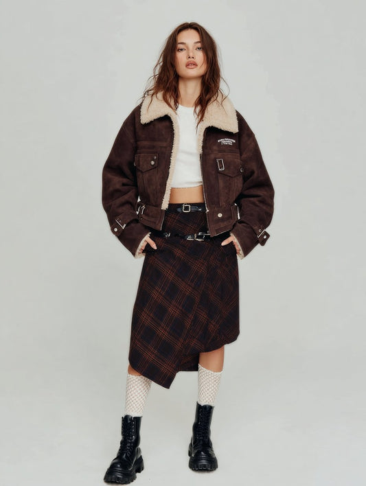 Fur One Spring Dress Casual Style Women's Outerwear Spring Autumn Fashion Leather Fur Integrated Coat