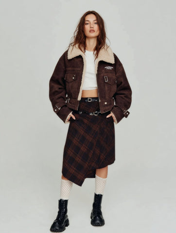 Fur One Spring Dress Casual Style Women's Outerwear Spring Autumn Fashion Leather Fur Integrated Coat