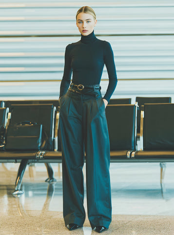 Casual Straight Leg Pants Full Length Fit Mid Waist Spring Dress Autumn Fashion Women's Bottom Wear Comfortable Trousers